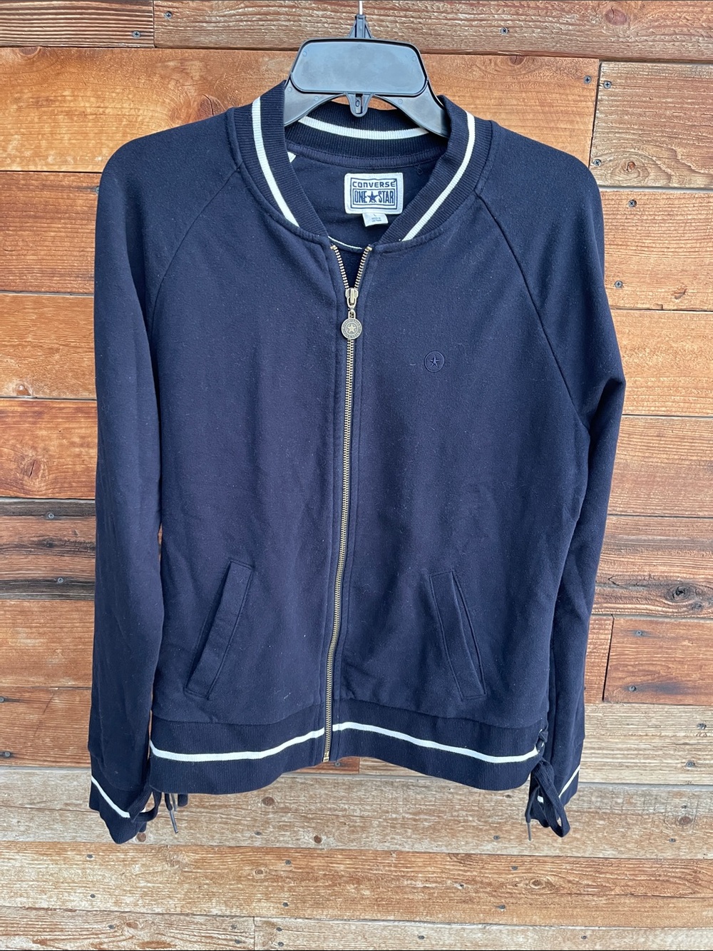Converse One Star Navy and White Track Zip Jacket
